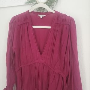 Lucky Brand dark magenta pink blouse.